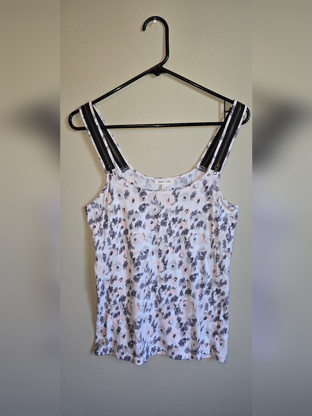 Silence + Noise Zip Strap Tank Top Size M Abstract Print Stretch Fitted Y2K